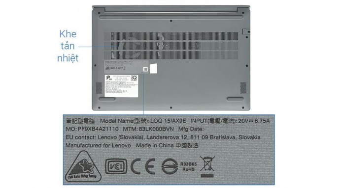 Laptop Lenovo Gaming LOQ Essential 15IAX9E i5 12450HX/16GB/512GB/4GB RTX2050/144Hz/Win11 (83LK000BVN)