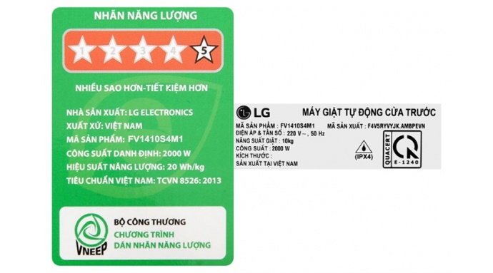 Máy giặt LG AI DD Inverter 10 kg FV1410S4M1