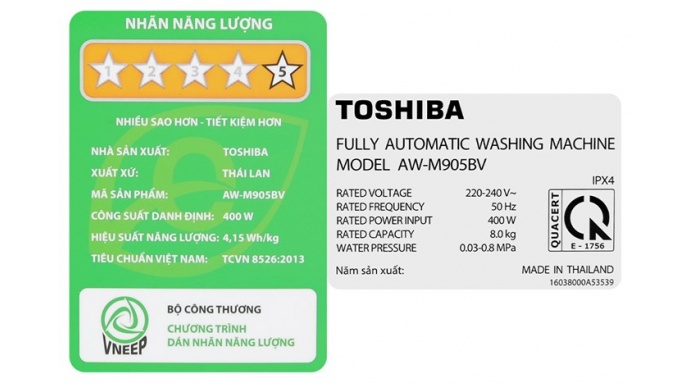 Máy giặt Toshiba 8 kg AW-M905BV(MK)