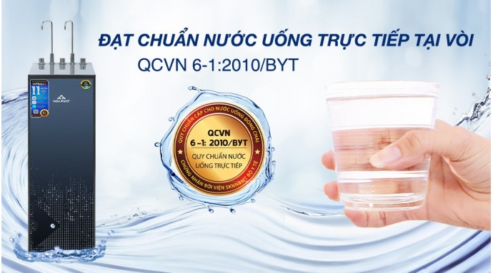 Máy lọc nước RO nóng nguội lạnh Hòa Phát HPN666 11 lõi
