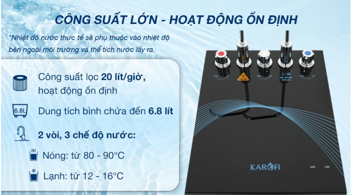 Máy lọc nước RO nóng nguội lạnh Karofi KAD-X56 11 lõi