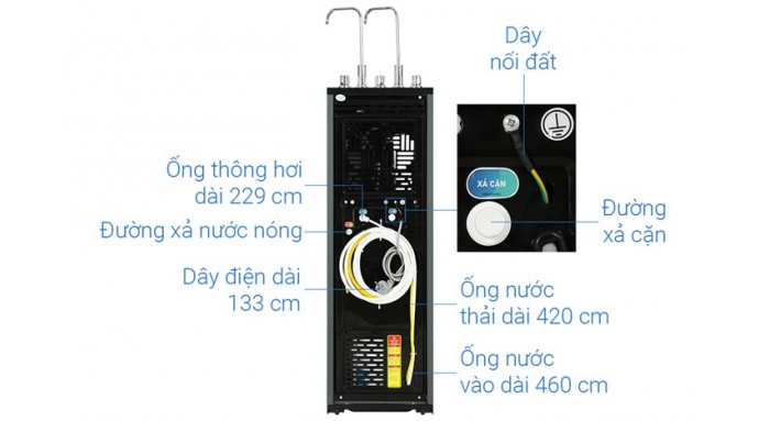 Máy lọc nước RO nóng nguội lạnh Karofi KAD-X58 11 lõi
