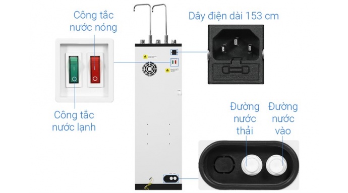 Máy lọc nước RO nóng nguội lạnh Mutosi MP-S1011 10 lõi