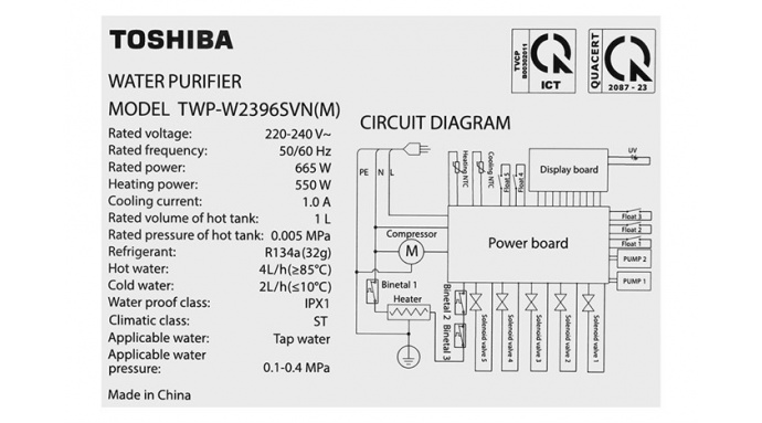 Máy lọc nước RO nóng nguội lạnh Toshiba TWP-W2396SVN(M) 10 lõi