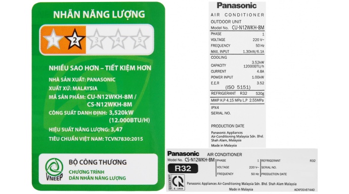 Máy lạnh Panasonic 1.5HP CU/CS-N12ZKH-8 mono