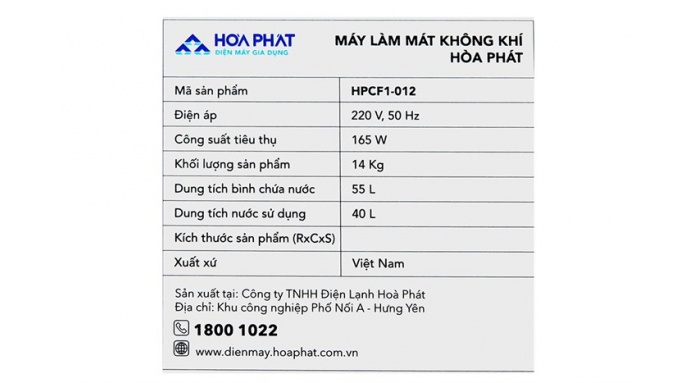 Quạt điều hòa Hòa Phát HPCF1-012 165W