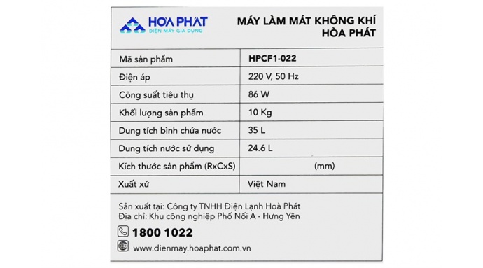 Quạt điều hòa Hòa Phát HPCF1-022 86W