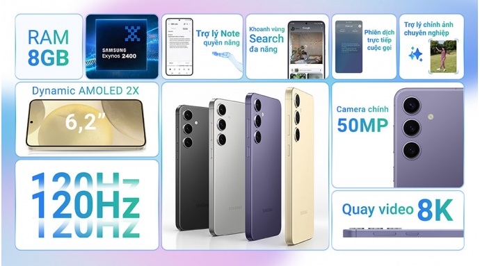Điện thoại Samsung Galaxy S24 5G 8GB/256GB