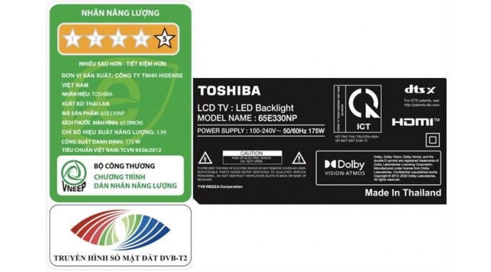 Smart Tivi Toshiba AI 4K 65 inch 65E330NP
