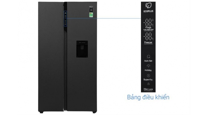 Tủ lạnh Aqua Inverter 550 lít Side By Side AQR-S612XA(WCB)