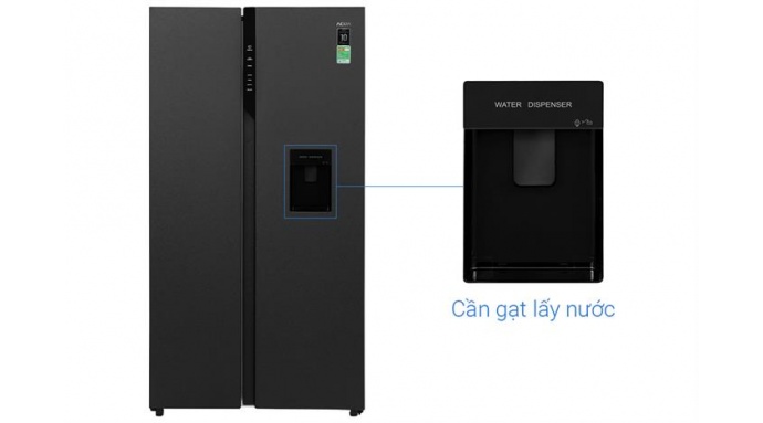 Tủ lạnh Aqua Inverter 550 lít Side By Side AQR-S612XA(WCB)
