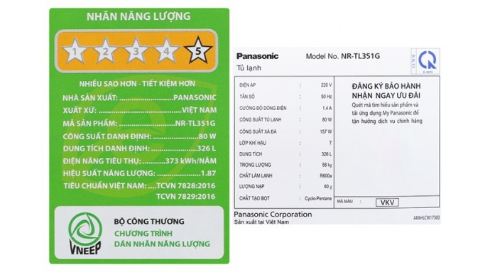 Tủ lạnh Panasonic Inverter 326 lít NR-TL351GVKV