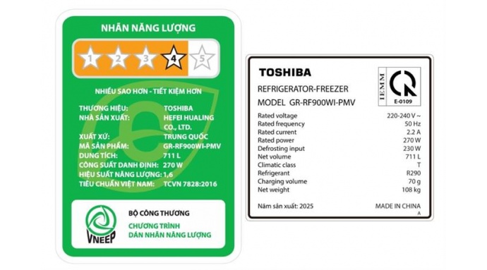 Tủ lạnh Toshiba Inverter 711 lít Multi Door GR-RF900WI-PMV(06)-MG