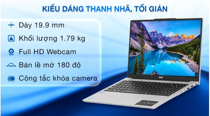 Laptop Acer Aspire Lite 15 AL15 71P 517D i5 12450H/16GB/512GB/Win11 (NX.J7KSV.001)