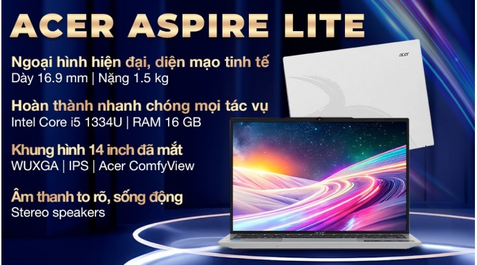 Laptop Acer Aspire Lite AL14 52M 54CJ i5 1334U/16GB/512GB/Win11 (NX.J39SV.002)