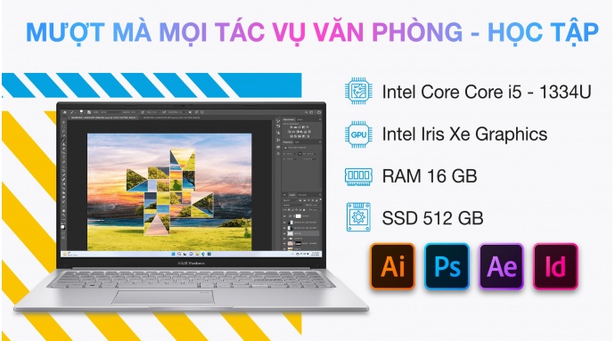 Laptop Asus Vivobook 15 X1504VA i5 1334U/16GB/512GB/OfficeHS24+365/Win11 (BQ2225WS)