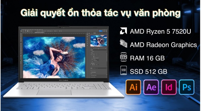 Laptop Asus Vivobook Go 15 E1504FA R5 7520U/16GB/512GB/Win11 (NJ776W)
