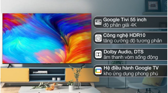 Google Tivi TCL AI 4K 55 inch 55P635