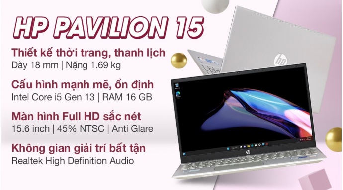 Laptop HP Pavilion 15 eg3093TU i5 1335U/16GB/512GB/Win11 (8C5L4PA)