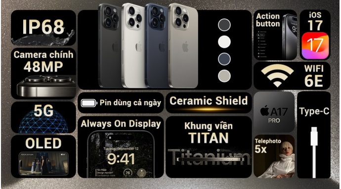 Điện thoại iPhone 15 Pro Max 256GB