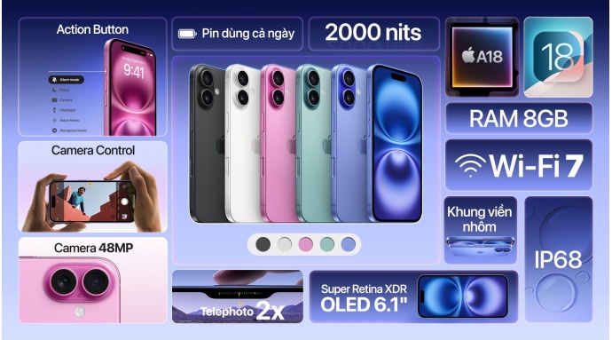 Điện thoại iPhone 16 128GB