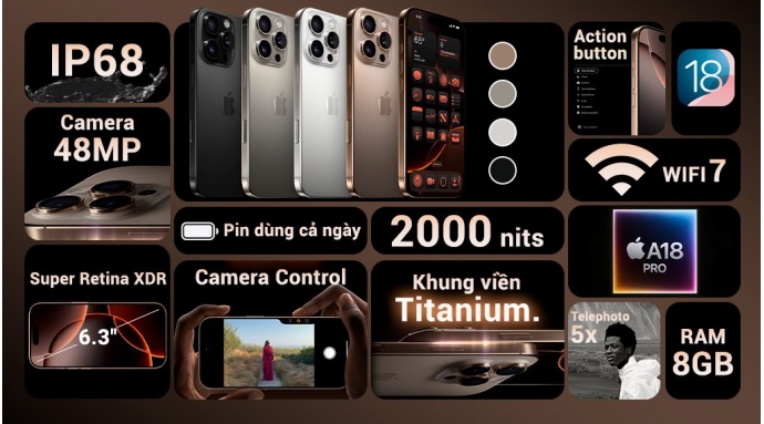 Điện thoại iPhone 16 Pro 128GB