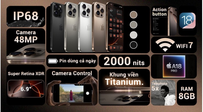 Điện thoại iPhone 16 Pro Max 256GB