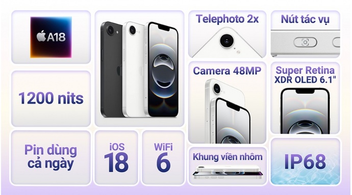Điện thoại iPhone 16e 128GB