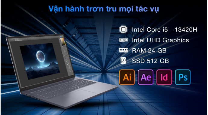 Laptop Lenovo Ideapad Slim 3 16IRH10 i5 13420H/24GB/512GB/Win11 (83K20003VN)