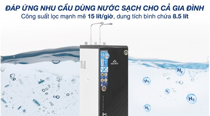 Máy lọc nước RO nóng nguội lạnh Hòa Phát HPN639 12 lõi