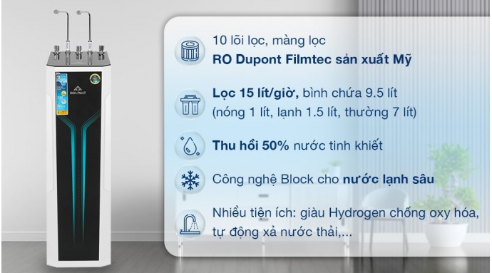 Máy lọc nước RO nóng nguội lạnh Hòa Phát HWBS3A 1021 10 lõi