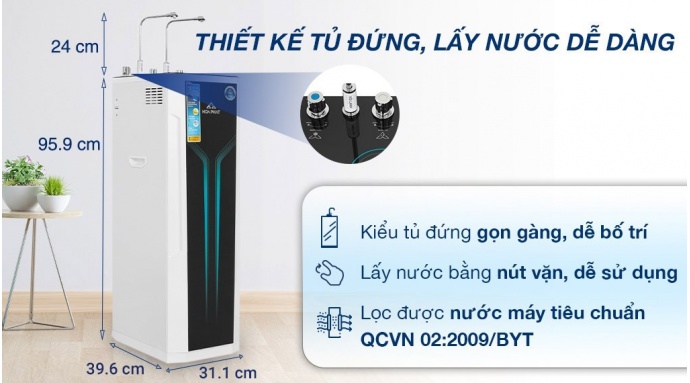 Máy lọc nước RO nóng nguội lạnh Hòa Phát HWBS3A 1021 10 lõi