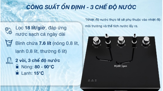 Máy lọc nước RO nóng nguội lạnh Hydrogen Kangaroo KG10A12 10 lõi