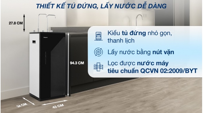 Máy lọc nước RO nóng nguội lạnh Kangaroo KG10A17 10 lõi