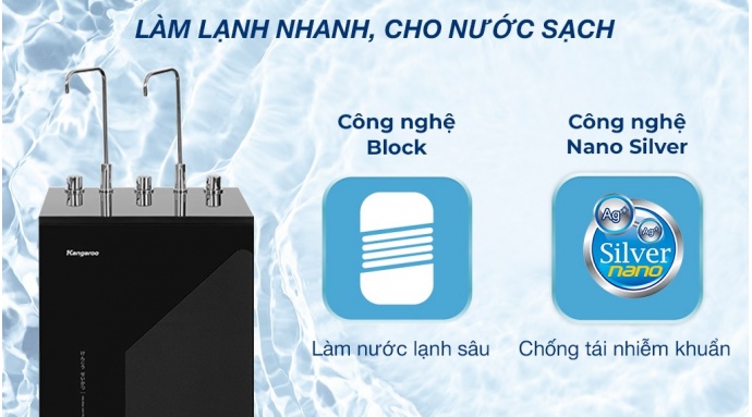 Máy lọc nước RO nóng nguội lạnh Kangaroo KG10A17 10 lõi
