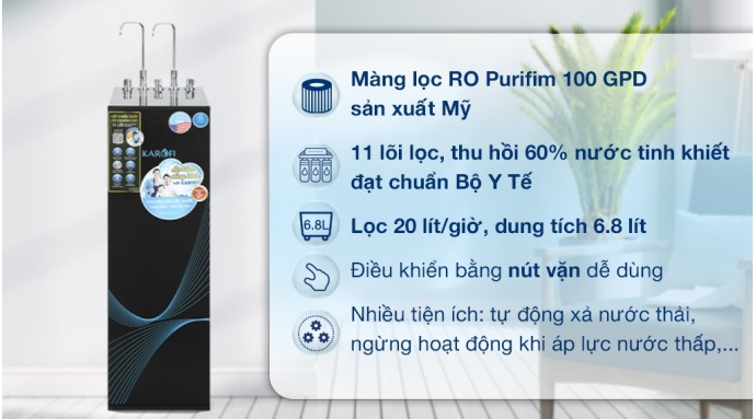 Máy lọc nước RO nóng nguội lạnh Karofi KAD-X56 11 lõi