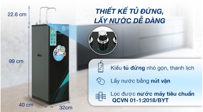 Máy lọc nước RO nóng nguội lạnh Karofi KAD-X58 11 lõi