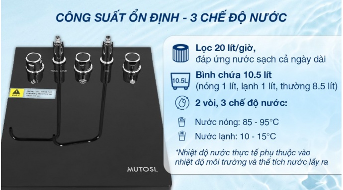 Máy lọc nước RO nóng nguội lạnh Mutosi MP-S1011 10 lõi