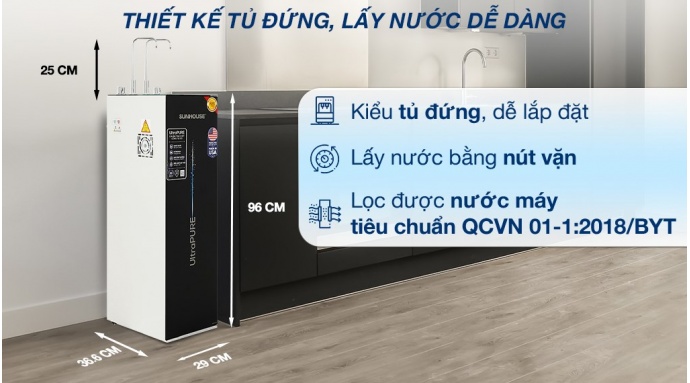 Máy lọc nước RO nóng nguội lạnh Sunhouse UltraPURE SHA76210KL 10 lõi