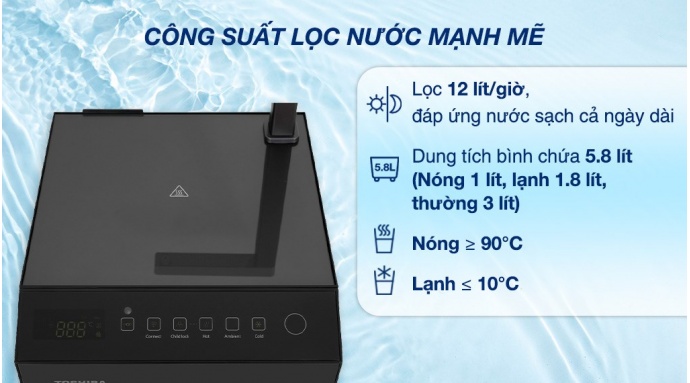 Máy lọc nước RO nóng nguội lạnh Toshiba TWP-W2396SVN(M) 10 lõi