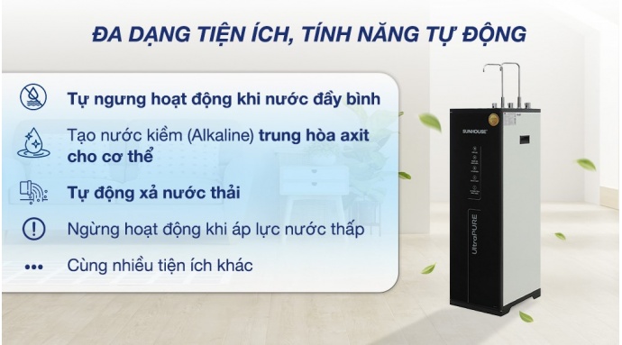 Máy lọc nước RO nóng nguội lạnh Sunhouse UltraPURE SHA76623KL 11 lõi