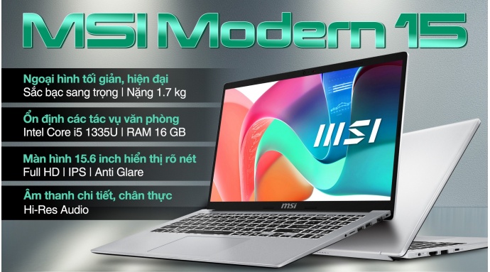 Laptop MSI Modern 15 F13MG i5 1335U/16GB/512GB/Win11 (082VN)