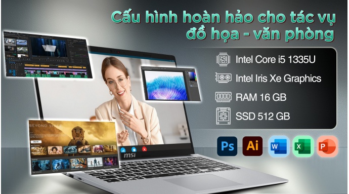 Laptop MSI Modern 15 F13MG i5 1335U/16GB/512GB/Win11 (082VN)