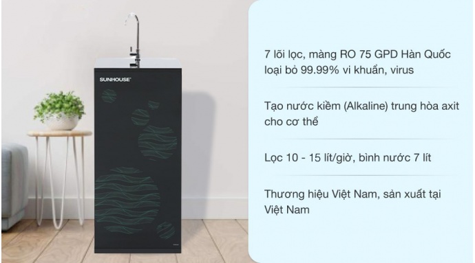Máy lọc nước RO Sunhouse SHA8866K 7 lõi