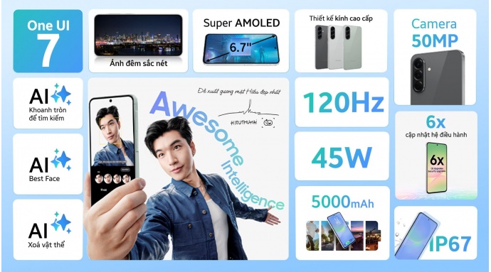 Điện thoại Samsung Galaxy A56 5G 12GB/256GB