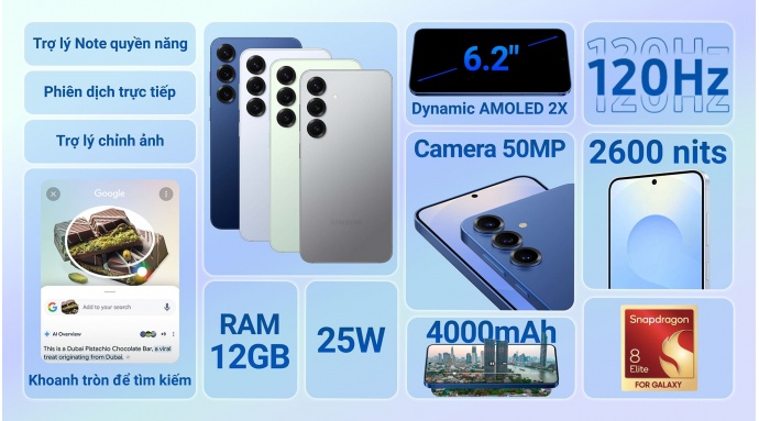 Điện thoại Samsung Galaxy S25 5G 12GB/256GB