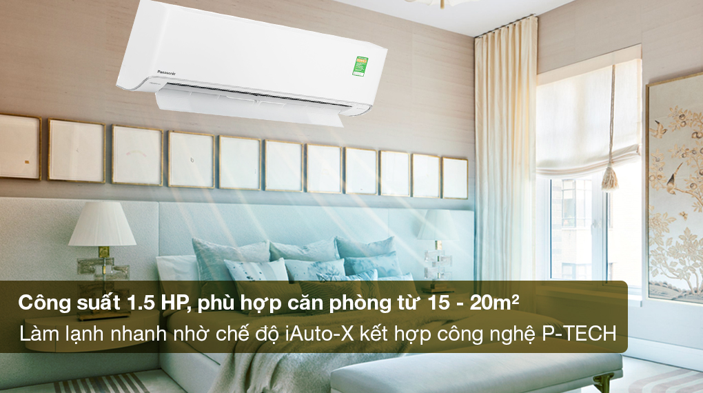 Máy lạnh Panasonic Inverter 1.5 HP CU/CS-XU12ZKH-8-2